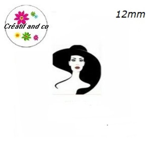 X2 cabochons carrés visage femme 12mm