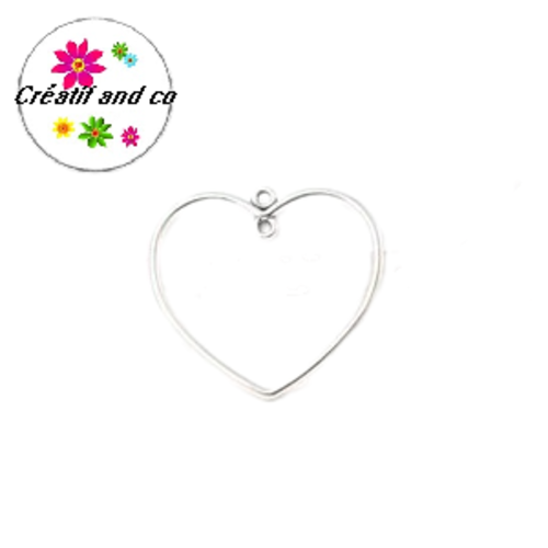 Pendentif coeur argenté 35mm