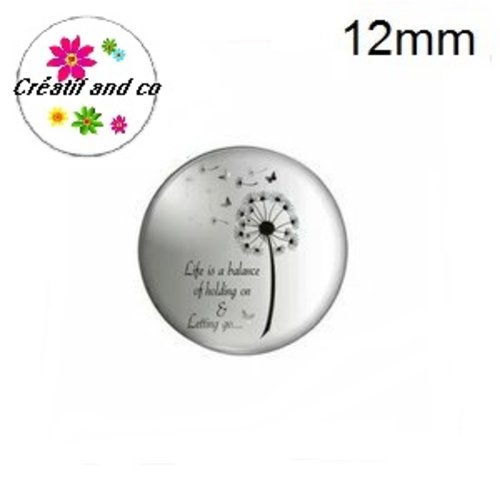 X2 cabochons pissenlit 12mm