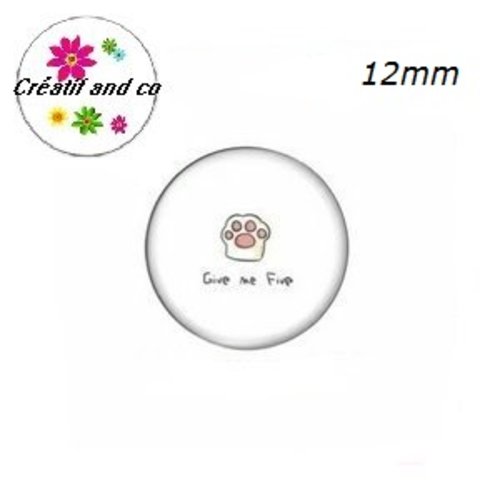 X2 cabochons chat 12mm