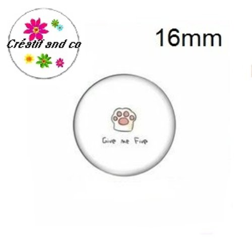 X2 cabochons chat 16mm