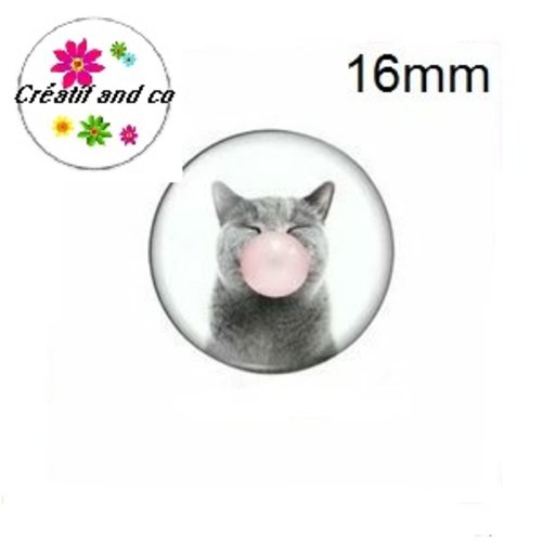 X2 cabochons chat 16mm