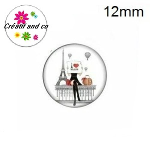 X2 cabochons tour eiffel 12mm