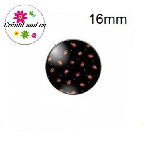X2 cabochons nuée de coccinelles 16mm
