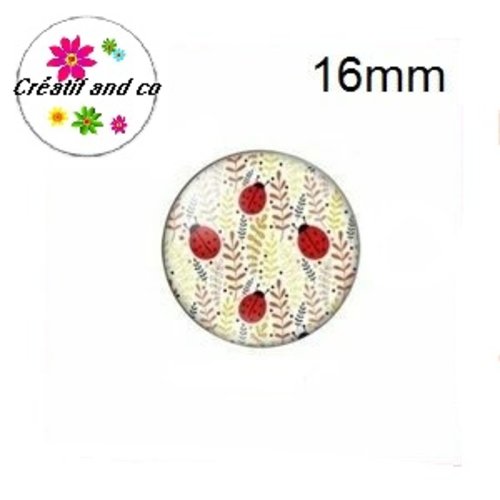 X2 cabochons nuée de coccinelles 16mm