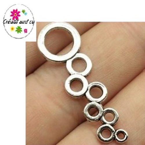 Connecteur cercle argent tibétain 37mm