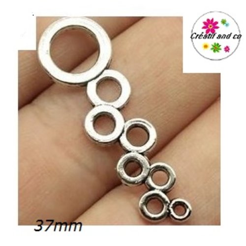 Connecteur cercle argent tibétain 37mm