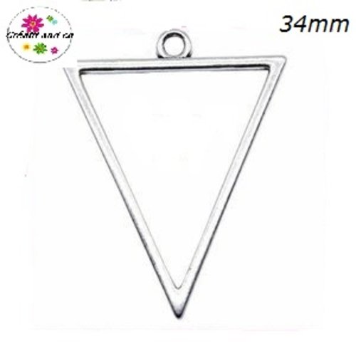 Pendentif triangle argent tibétain 34mm