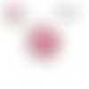 X2 cabochons rouges et blancs 16mm