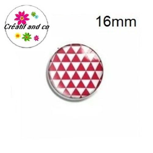 X2 cabochons rouges et blancs 16mm