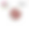 X2 cabochons rouges et blancs 16mm