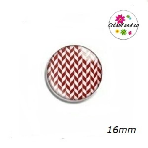 X2 cabochons rouges et blancs 16mm
