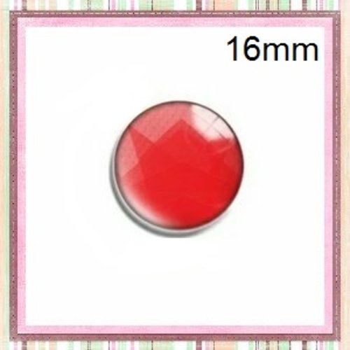 X2 cabochons rouge 16mm