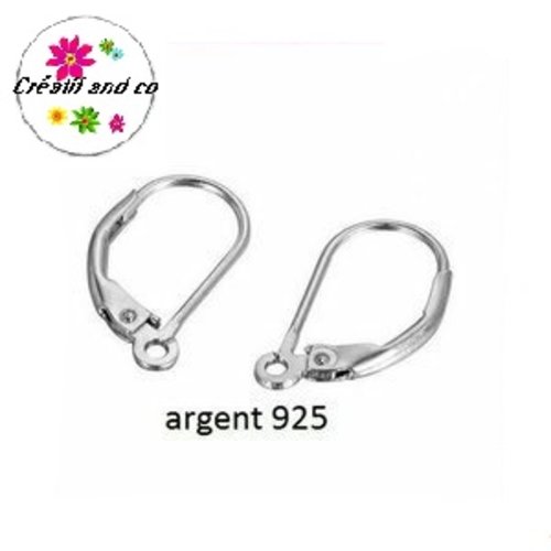 X10 crochets oreilles à levier arrondies argent 925