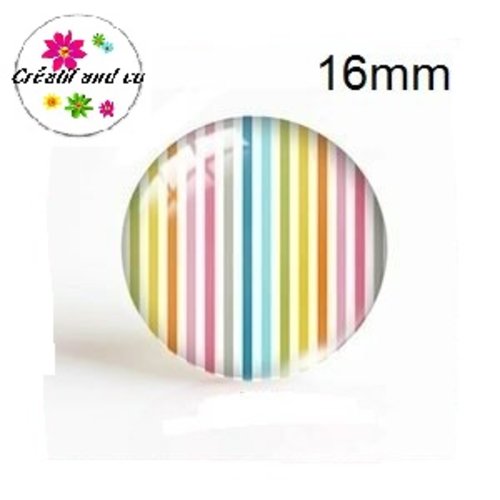 X2 cabochons rayés 16mm