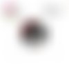 X2 cabochons noir,blanc et rouge 16mm