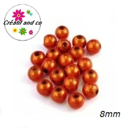 X20 perles magiques orange 8mm