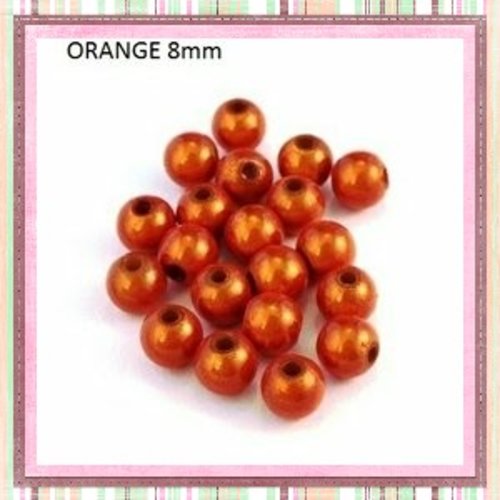 X20 perles magiques orange 8mm