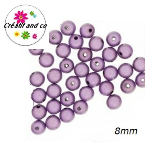 X14 perles magiques parme 8mm