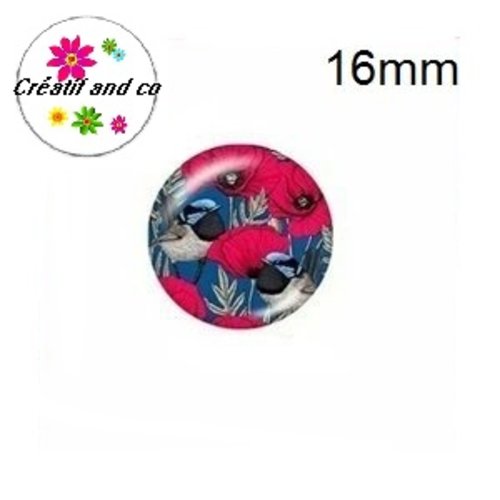 X2 cabochons fleurs 16mm