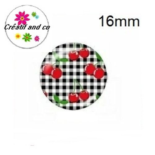 X2 cabochons nuée de cerises 16mm