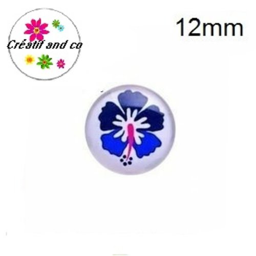 X2 cabochons fleur 12mm
