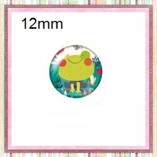 X2 cabochons grenouille 12mm