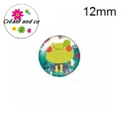 X2 cabochons grenouille 12mm