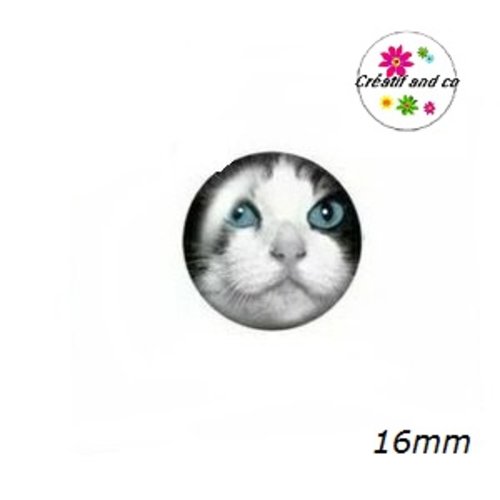 X2 cabochons chat 16mm