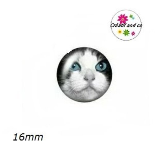 X2 cabochons chat 16mm