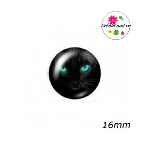 X2 cabochons chat 16mm