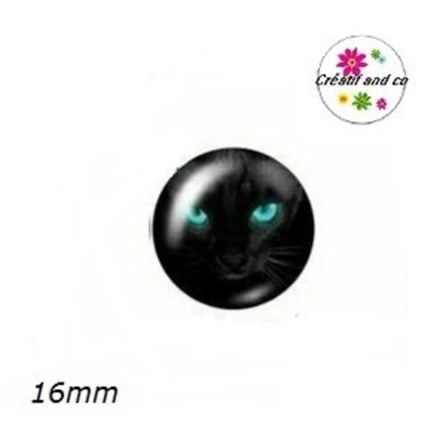 X2 cabochons chat 16mm
