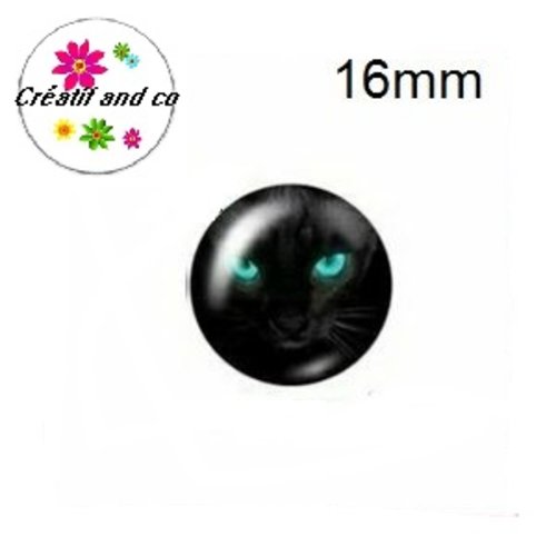 X2 cabochons chat 16mm