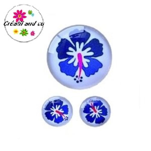 Lot cabochon fleur 20mm et 2 cabochons 12mm