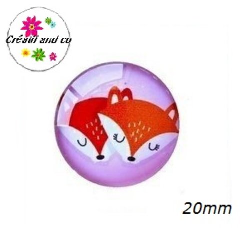 Cabochon duo tête de renard 20mm
