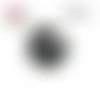 X2 cabochons noir et or 16mm