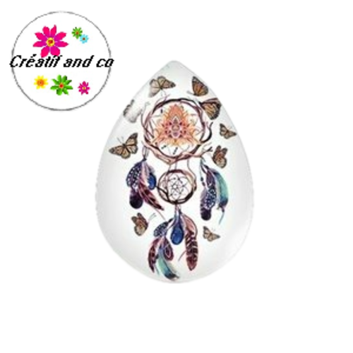 Cabochon goutte attrape rêve 18x25mm