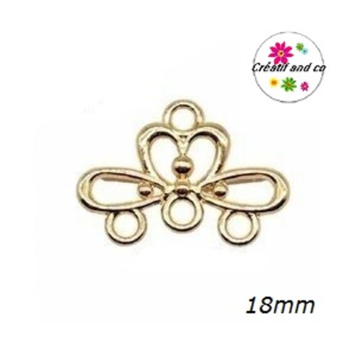 X2 connecteurs connexion pour boucle d'oreille dorées 18mm