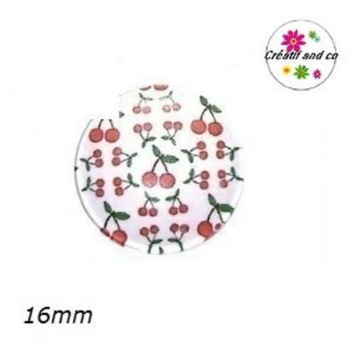 X2 cabochons nuée de cerises rouges 16mm