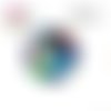 X2 cabochons visage abstrait coloré 16mm