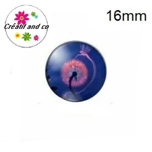 X2 cabochons pissenlit 16mm