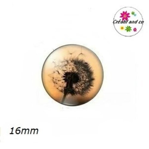 X2 cabochons pissenlit 16mm