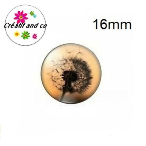 X2 cabochons pissenlit 16mm