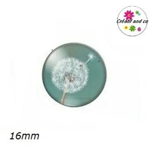 X2 cabochons pissenlit 16mm