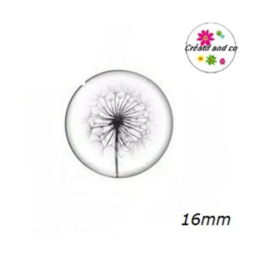 X2 cabochons pissenlit 16mm