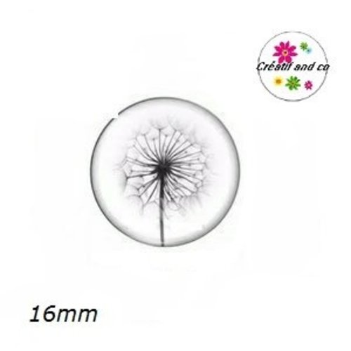 X2 cabochons pissenlit 16mm