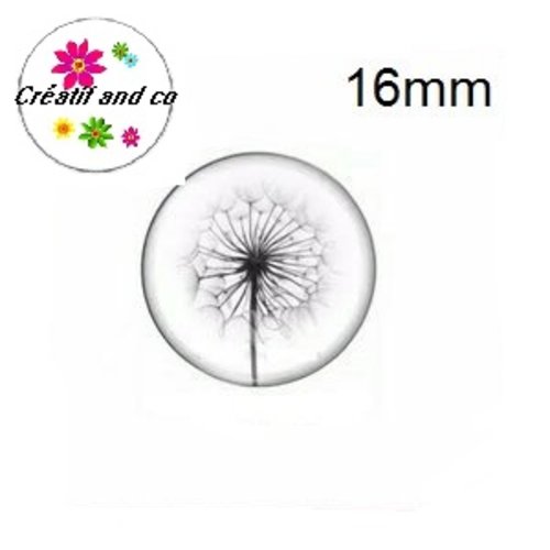 X2 cabochons pissenlit  16mm