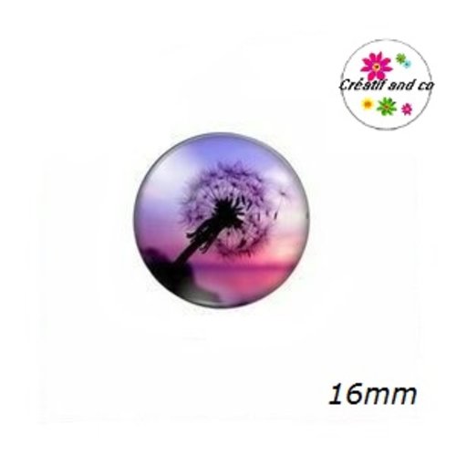 X2 cabochons pissenlit 16mm