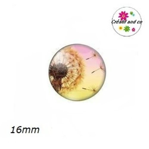 X2 cabochons pissenlit 16mm