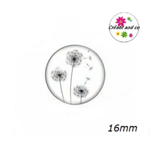 X2 cabochons pissenlit 16mm